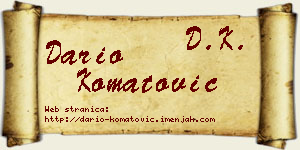 Dario Komatović vizit kartica